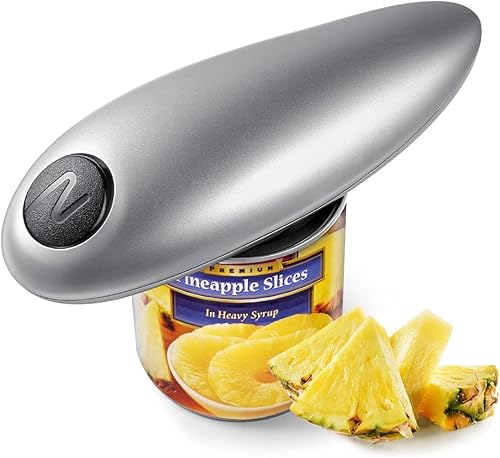 Abrelatas eléctrico abrelatas automático manos libres con borde suave mejorado abrelatas de batería con solo pulsar un botón sin bordes afilados