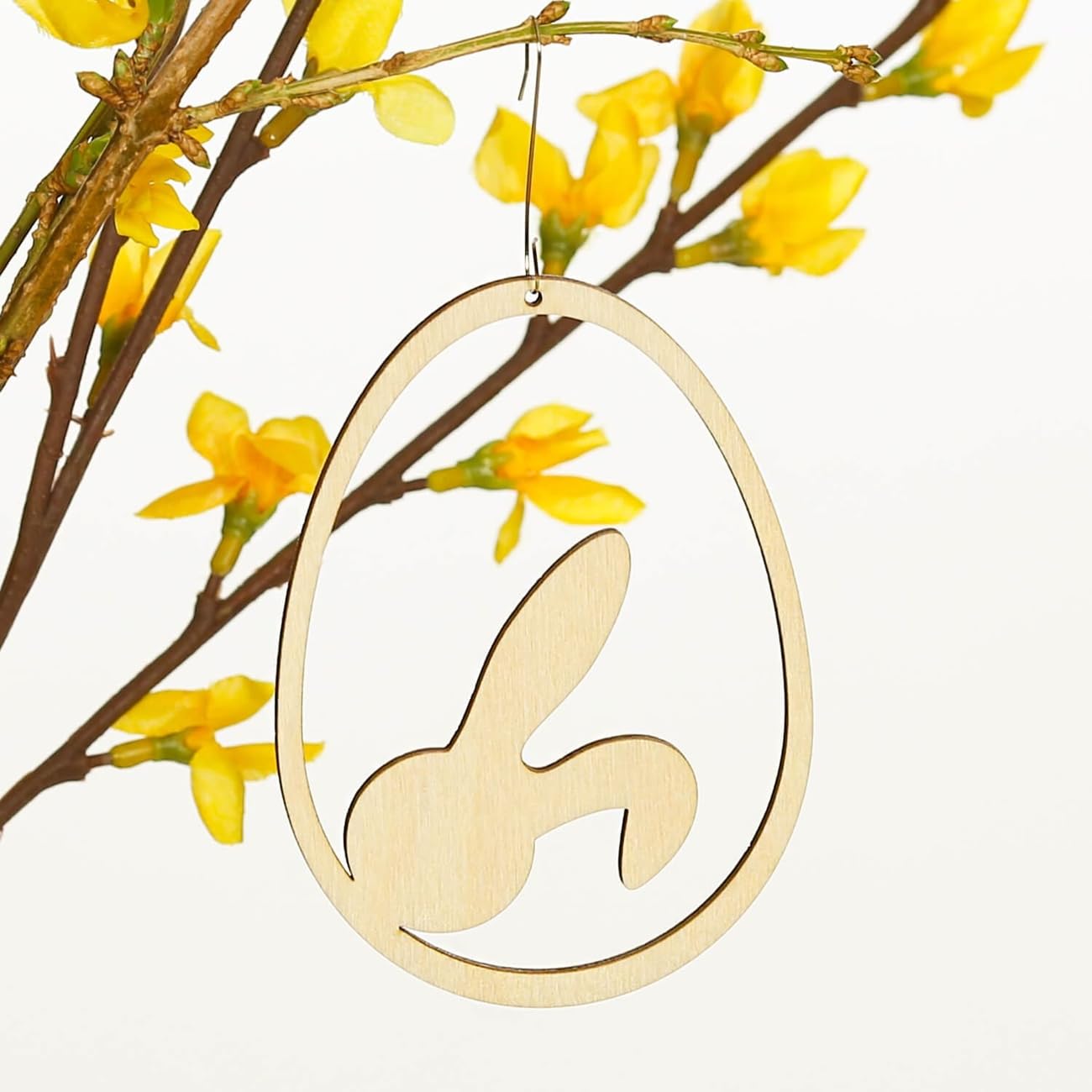 V1 - Uova di Pasqua con motivo in legno di betulla naturale, decorazione per Pasqua, motivo uovo di Pasqua 4, altezza (dimensione): 45 cm di altezza