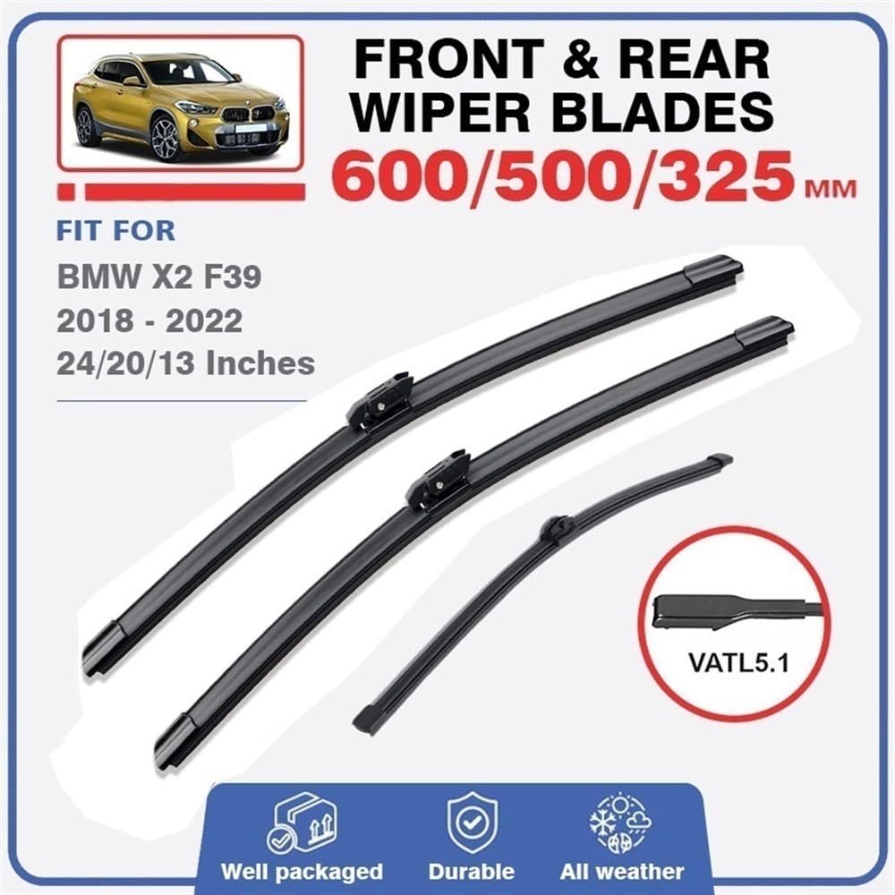 Set Di 2 Tergicristalli Anteriori Wish Universali, Misura 26" (650 Mm) E 19" (480 Mm), Per Tutte Le Stagioni, Adatti Per Renault Trafic III (dal 2014)