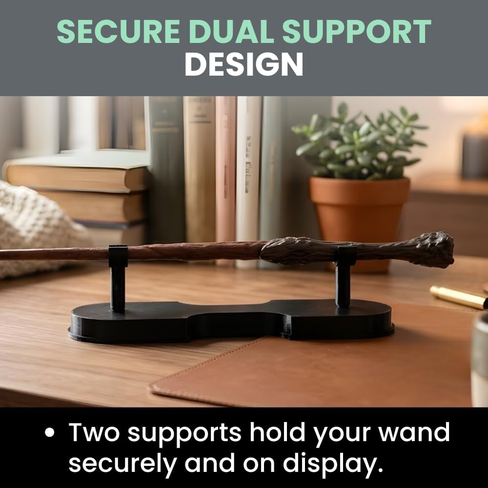 Horizontal Display Stand for Wizard Wands – Freestanding Magic Wand Holder | Decorative Collectible Showcase | Universal Fit for Most Wand Sizes | Desk or Shelf Display image 3