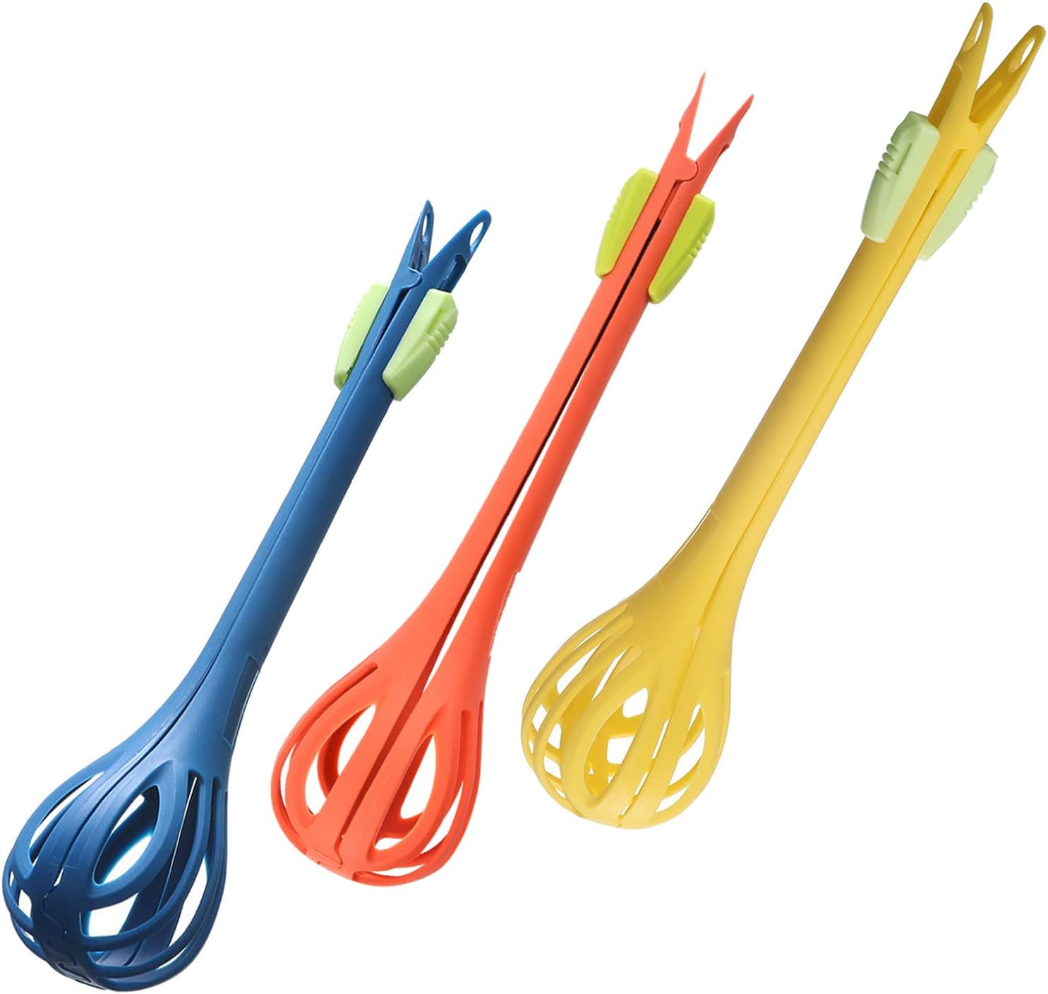 3 Pcs 2 in 1 Food Clip & Egg Whisk, MultiFunction Whisks
