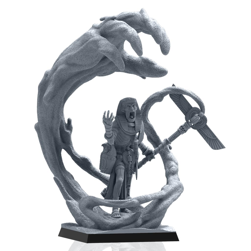 MiniMystique ForgeMiniMystique Forge, Ankh Wizard Miniature Figure,Action Figure, 100% Resin - 120mm Tall