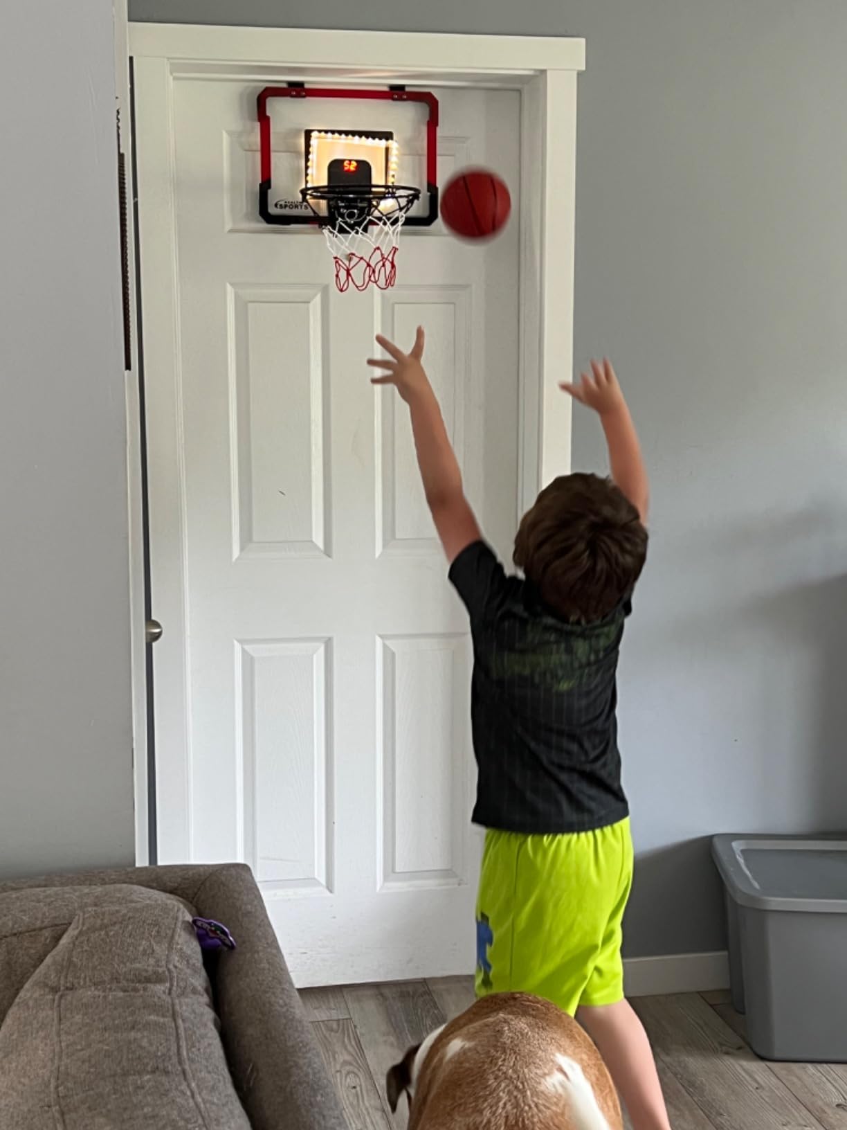 7/mo Finance LED Light Indoor Basketball Hoop for Door Mini
