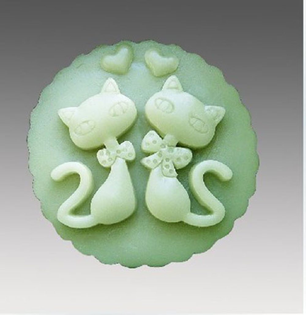 LC Cute Cats Silicone Soap Moulds, Silicone Mold Round Soap Moulds Cake Mold for Craft Soap Mold, Cake DIY Mold, Biscuit Chocolate Mold, Ice Cube Tray