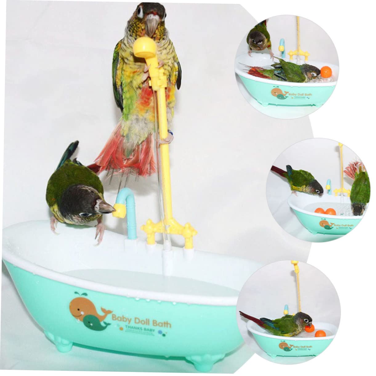 Baignoire pour Oiseaux Automatique en Plastique Robinet Bain pour Oiseaux pour Cage Facile à Adapter la Plupart des Cages