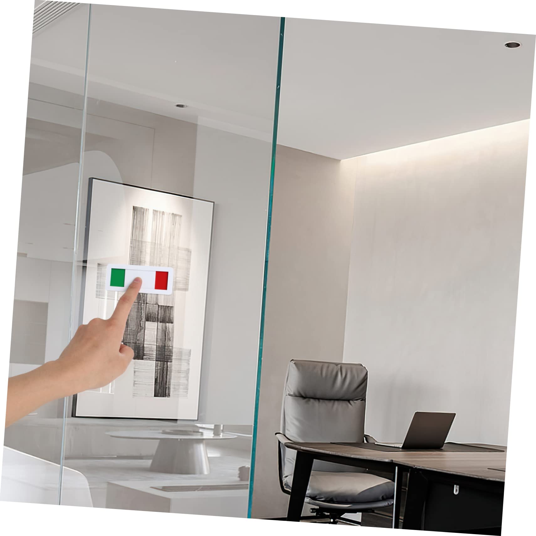 WOONEKY Sliding Door Sign Privacy Indicator Status Switch Sign for Office Bathroom Conference Room Acrylic Material Easy to Read Red Green Slider Door 4 X 1.6 Inch - Image 3