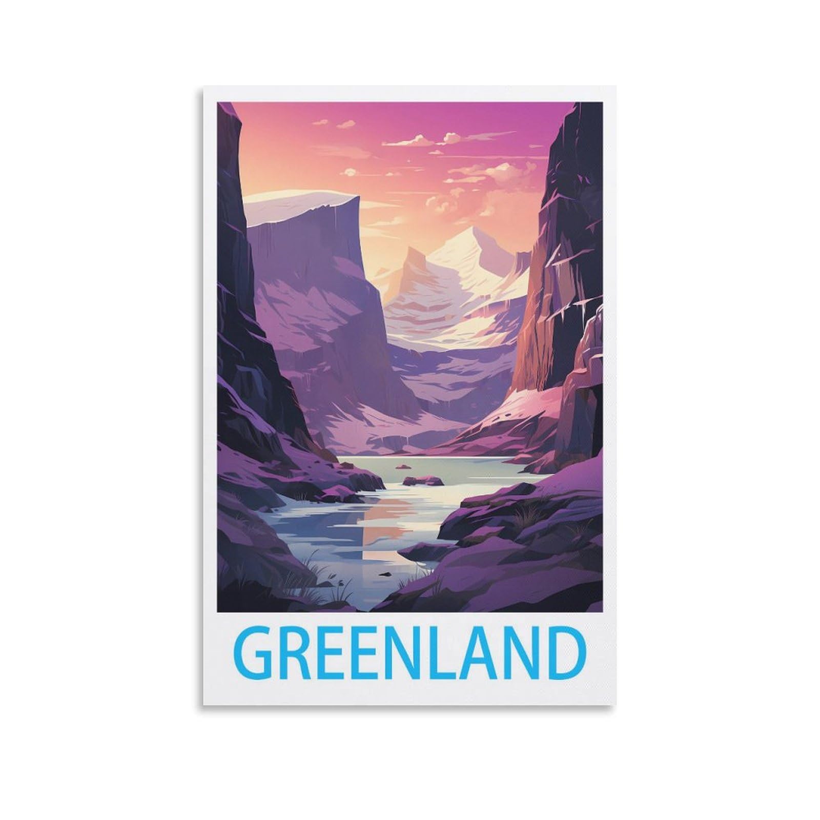 Vintage Metal Tin Sign for Cafe Greenland,Travel Tin Signs Metal Poster Wall Decor Office Cafe Bathroom Badroom 15x30cm