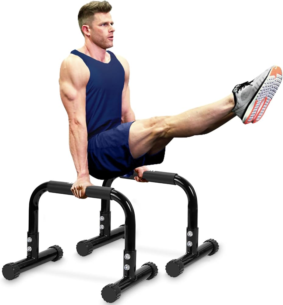 GORNATION Parallettes Calisthenics – Poignées Bois Hêtre 40mm, Pieds Antidérapants, Charge 500kg, 3 Hauteurs (12/10/30 Cm)