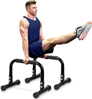 TABEKE 12 Inch Push Up Bars Parallettes - 660LBS Heavy Duty Non-Slip Foam Grip Dip Bars for Handstand, L-Sit, Calisthenics Home Gym