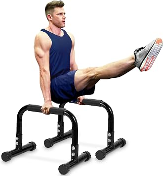 Push Up Bar, 12 Inch High Non-Slip Parallettes Bars & Dip Bars With Foam Handles, Heavy-Duty No Wobbling Calisthenics Equipment For Handstand, L-Sit, Gymnastics, Strength Training Home Gym Use