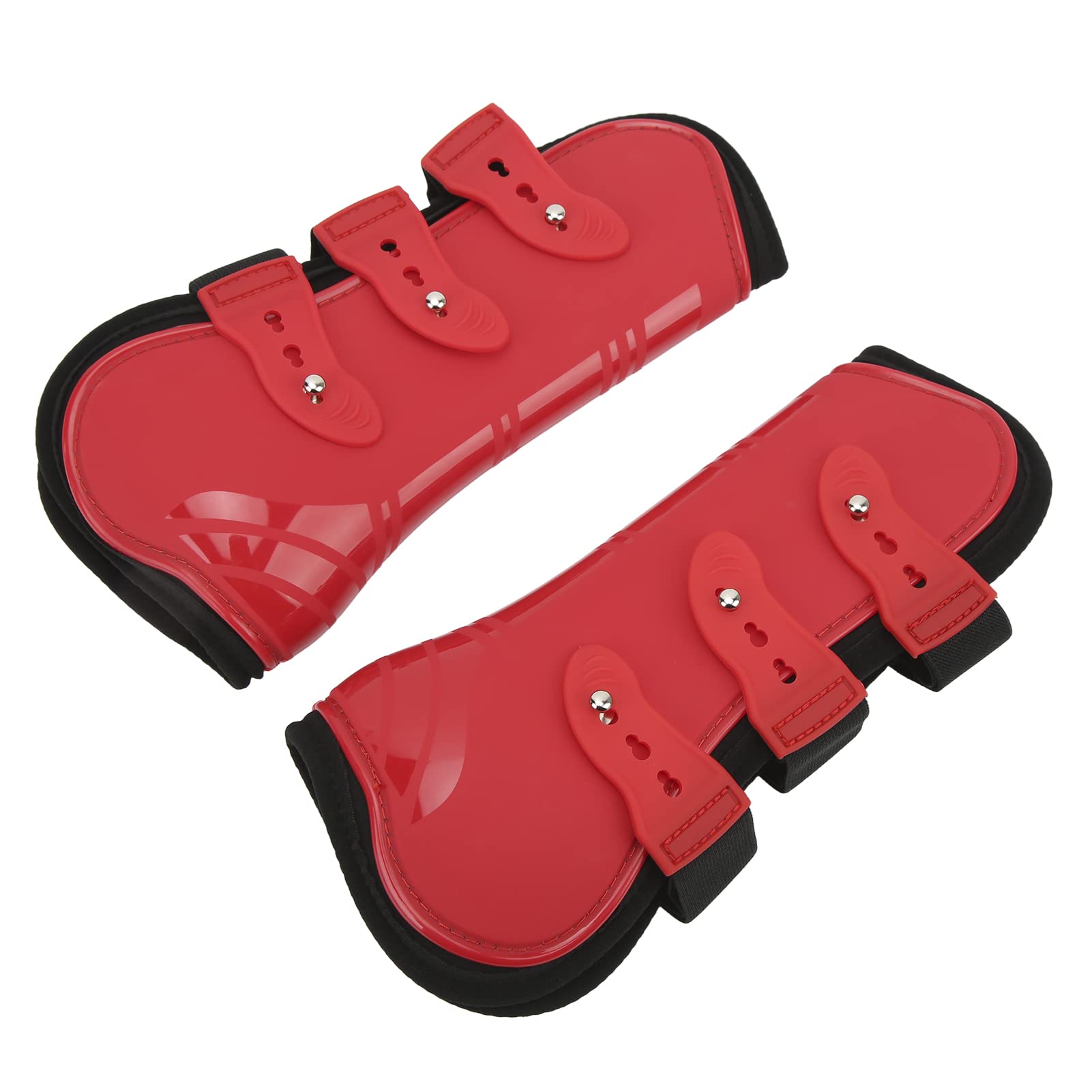 AMONIDA Botas de Apoyo para Patas Delanteras de Caballo, Protector de Pata Delantera para Caballo Ajustable, Cómodo para Carreras para Entrenamiento(Patas Delanteras Rojas, L)