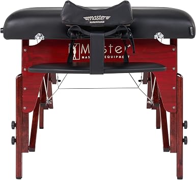 Master Massage 79cm Montclair ThermaTop Portable Massage Table with Memory Foam, Reiki Panels, Shiatsu Cables(Black) Esthetician Bed- Lash