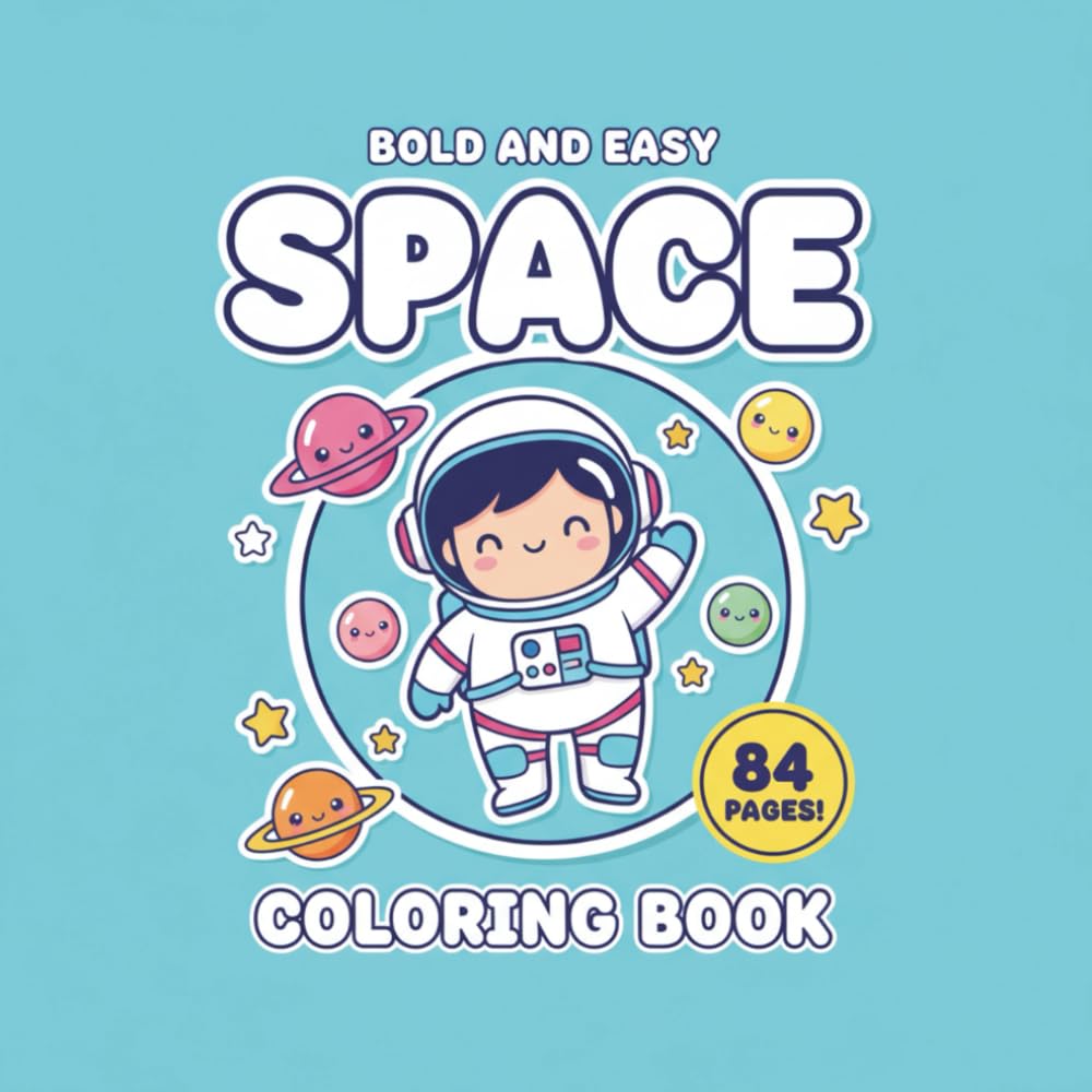 My Amazing Space Adventure Coloring Book: Bold and Easy Cosmic Designs of Astronauts, Rockets, Planets, and Aliens for Toddlers and Kids (Easy Coloring for Kids)