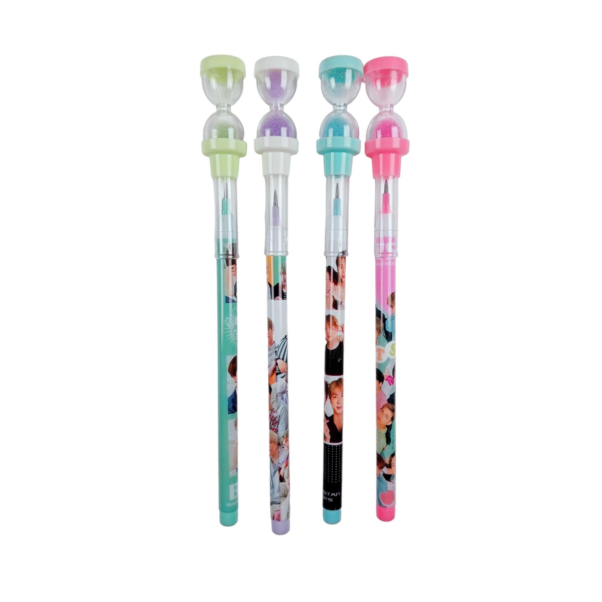 Indian Petals BTS Inspired 5Pcs of Pen Pencils with Sand Hourglass | Exclusive K-Pop Stationery Collection (B0CXQ1BR3K) Amazon Price History, Amazon Price Tracker