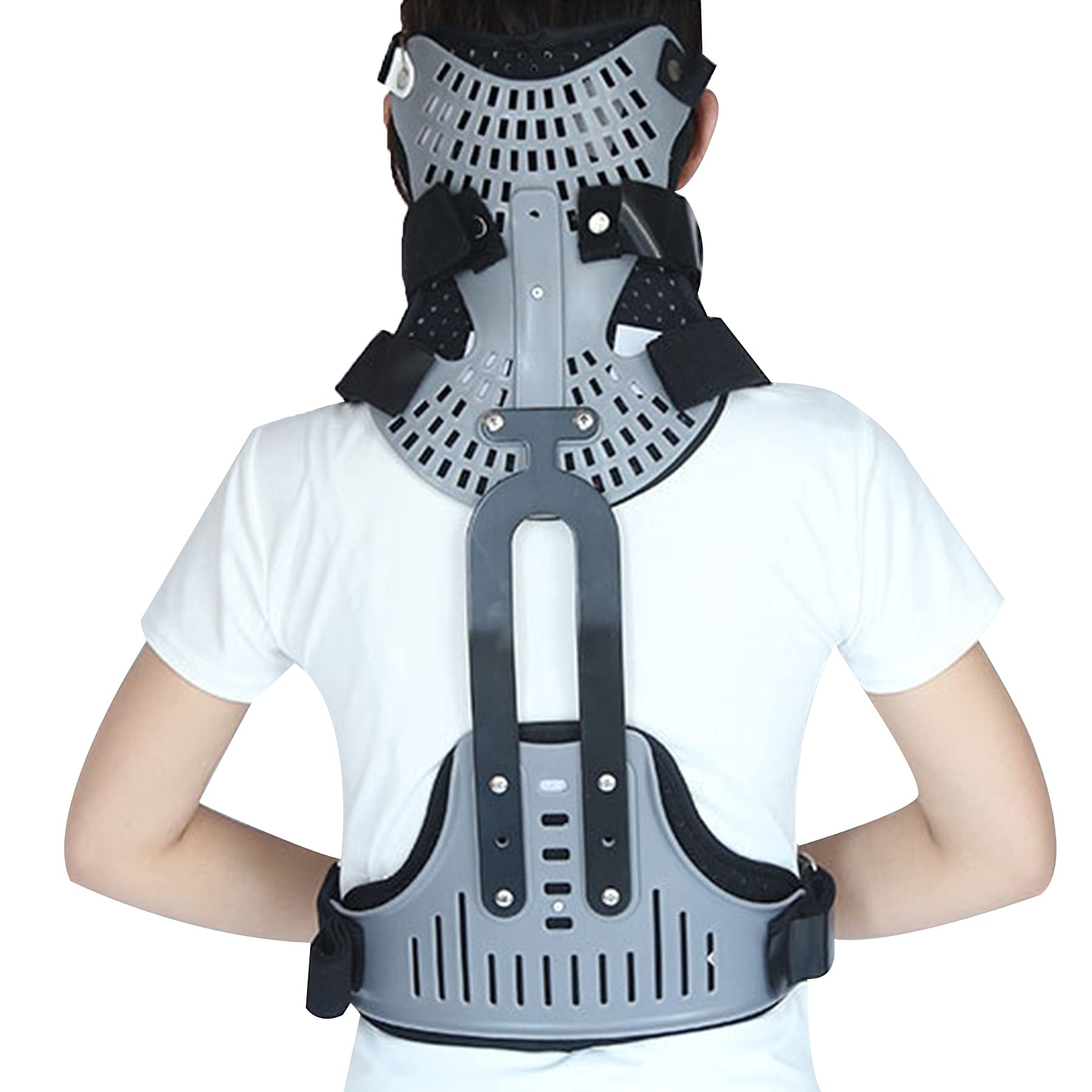 Cuello Corrector Torácico Cervical Cabeza Ajustable Cuello Pecho Ortesis Torácica Fijación de Fracturas Vértebra Cervical Rehabilitación Soporte Fijación de Fracturas Rehabilitación