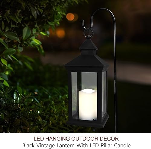 Miniatura 9 de Bright Zeal Paquete de 2 faroles de vela de 14 pulgadas para exteriores, impermeables, luces decorativas con temporizador, faroles LED decorativos