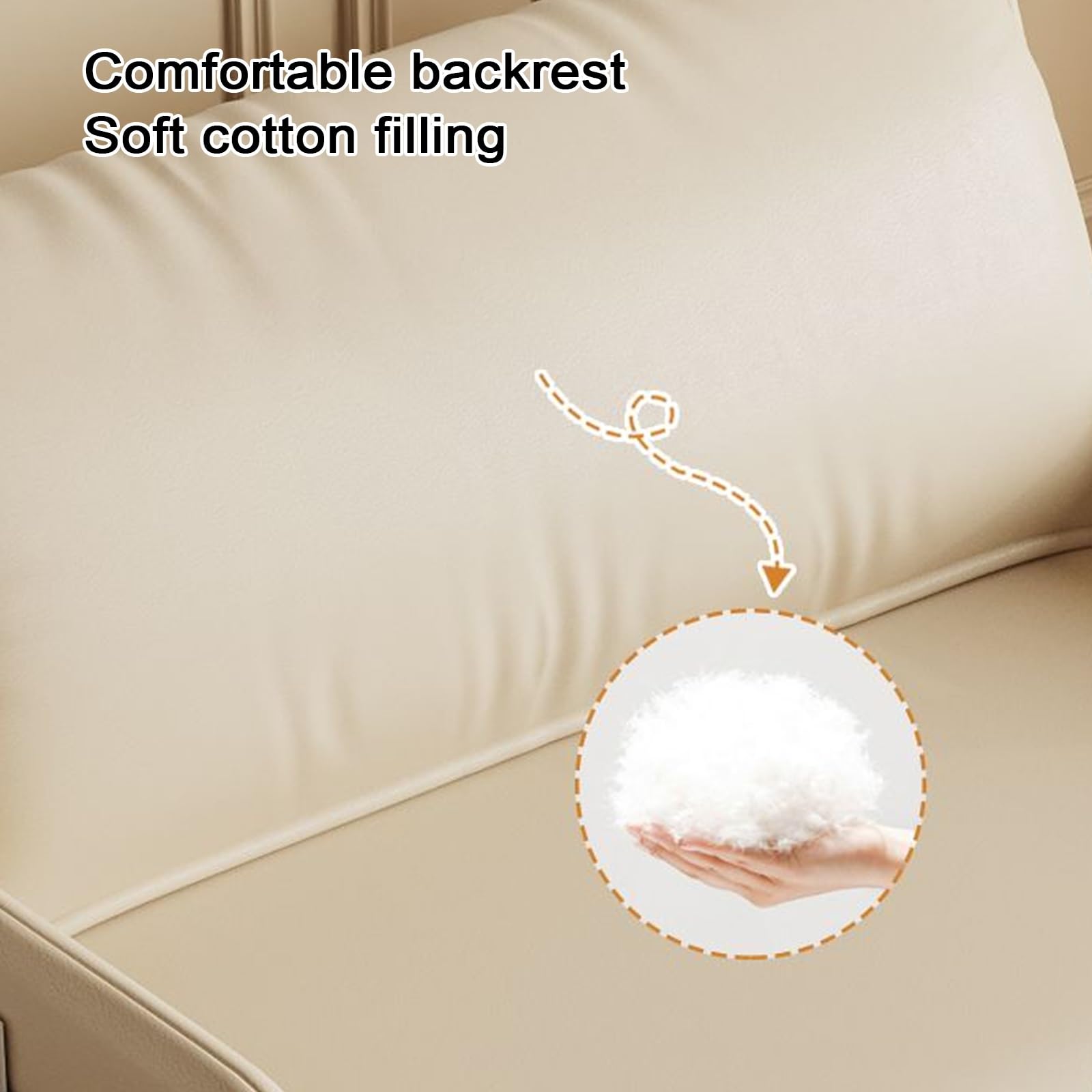 Chaiselongue Sofa mit Schlaffunktion Leder Verstellbare Rückenlehne Klappsofa Weich und Komfortabel Metallfüße Wohnzimmersofa für Wohnzimmer, Schlafzimmer, Gästezimmer(White,190 * 100 * 29cm)