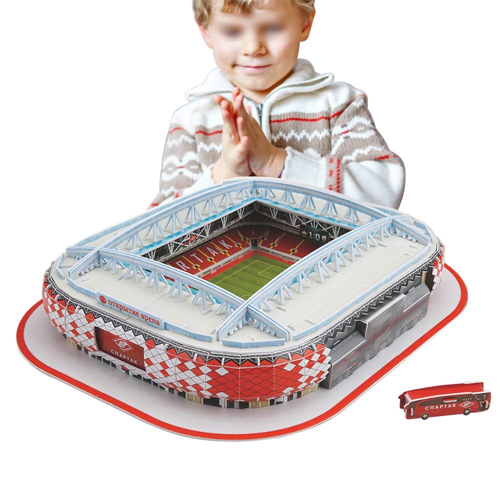 3D Puzzle, Spartak Stadium (Mosco) Stadium Model, DIY Football Field Model for Adults Kid Bedroom Office Decoration