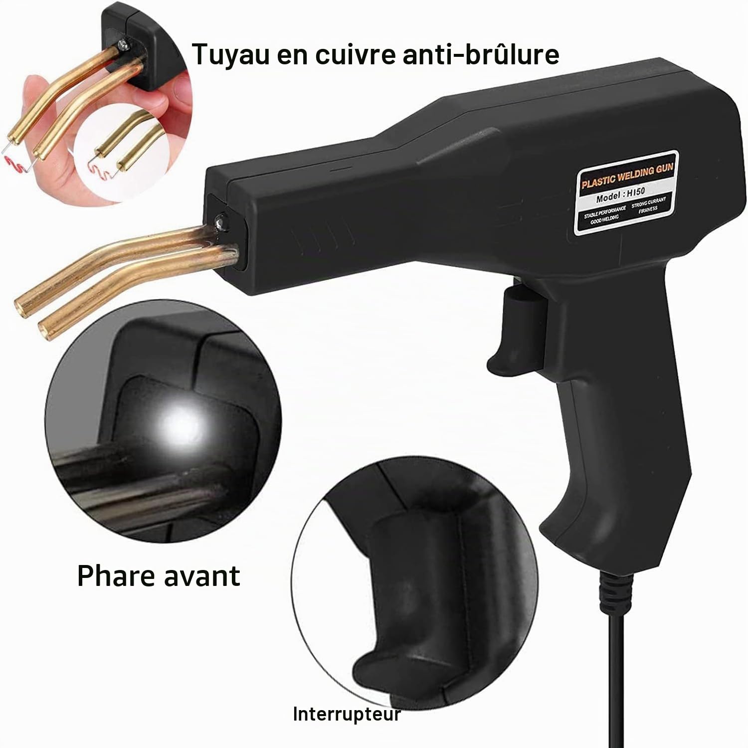 150W Soudage plastique Machine, Réparation de Pistolet de Soudeur avec 800PCS agrafeuse Chaud,Kit de Réparation Pare-chocs de Voiture,Soudure en plastique Outil de Réparation de Fissure de Carrosserie
