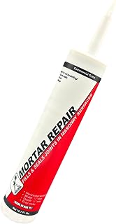 Akona Mortar Repair Tube: Gray Paintable Tuckpointing Sealant for Brick, Stone & Block Walls, Fast-Drying 10 oz