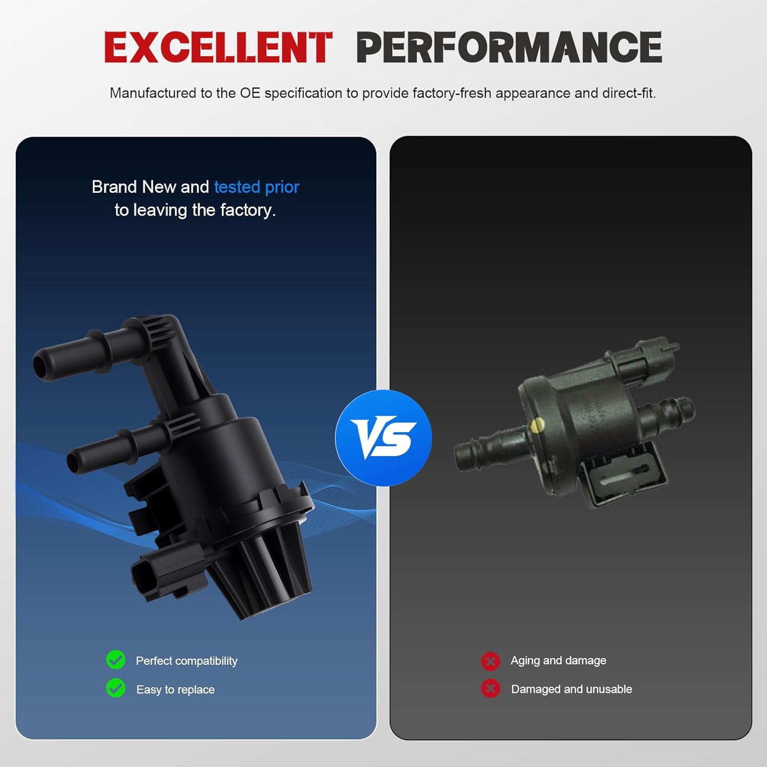 911-350 Evaporative Emissions Vapor Canister Purge Valve for F-250/F-350/F-450/F-550 Super Duty 2008 2009 2010 5.4L V8/6.8L V10 7U5Z9C915C CX2112