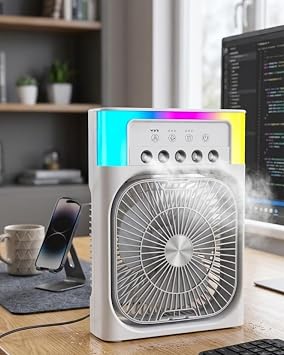 Su P sk rtmeli Mini Klima Fan USB  arjl  Masa st  So utucu RGB I kl