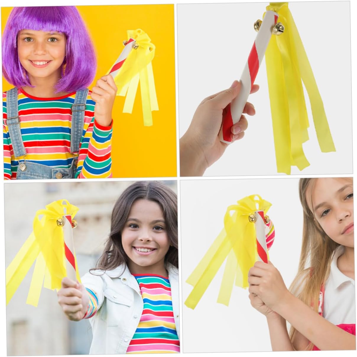 Sosoport 3sets Kindergarten Thunder Sticks Cheerleading Props Vibrant Cheer Pompoms for Dance Teams Sports Events and School Spirit Activities 8pcs*3