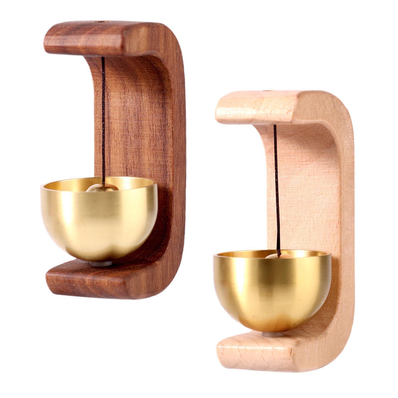 Gosknor 2uds Timbre para Tienda Apertura de Puerta, Timbre Magnético Diseño Simple Campanilla Madera para Puerta de Café Tienda Refrigerador