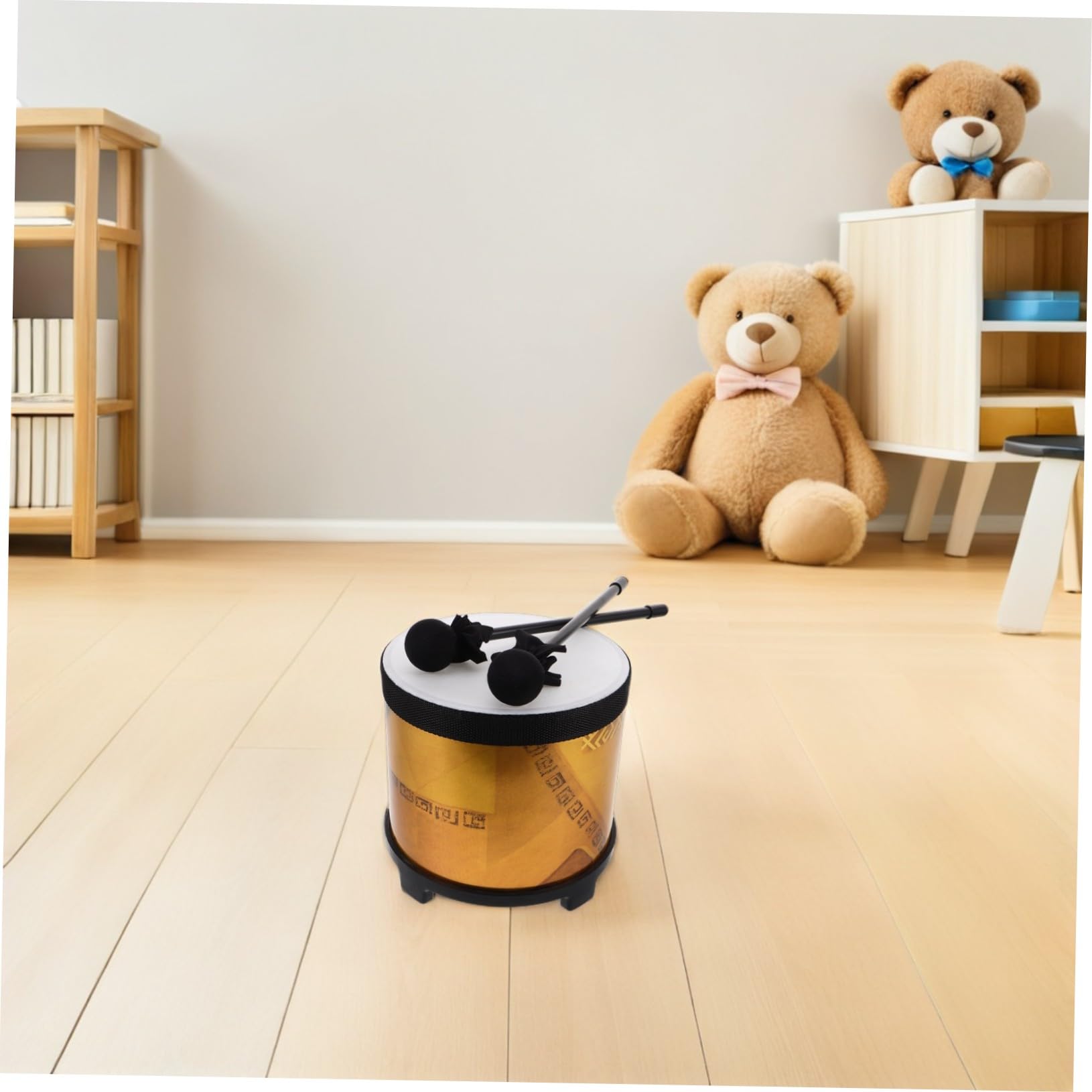 Floor Tom Strumento Orff per Educazione Musicale Precoce Percussione con Bacchette Giocattolo Didattico per Età Prescolare