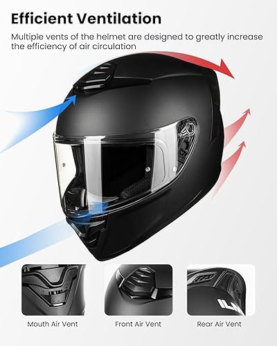 Miniatura 4 de ILM - Cascos de motocicleta de cara completa para hombres y mujeres, para deportes motorizados, moto, calle, carreras, aprobados por DOT, Modelo
