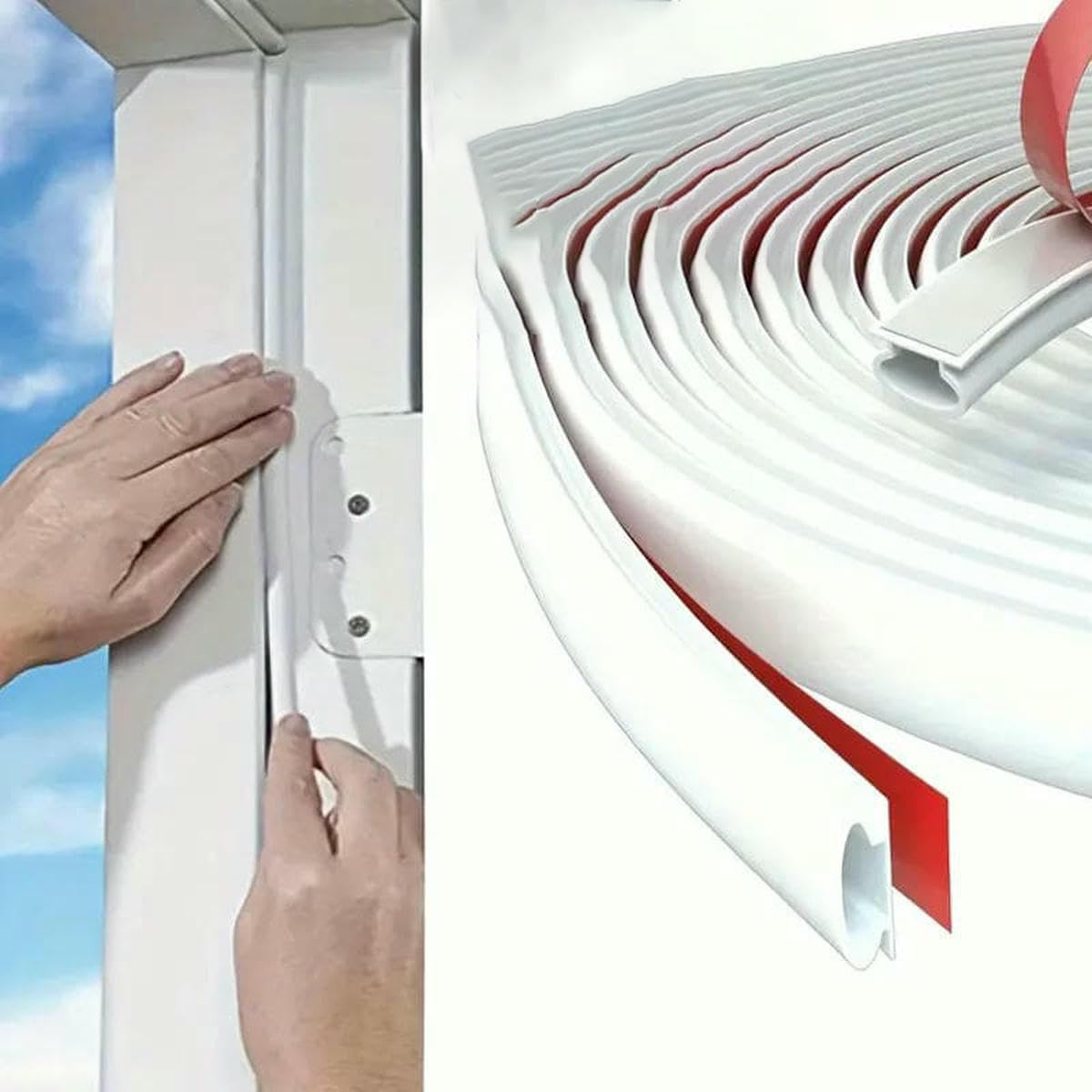 Yfshc White 10Mmx6mmx6m 1 Piece Security Door Access Door Window Sealing Strip Weatherproof Anti-Collision Strip Sound Insulationself-Adhesive-White 10 6 6M
