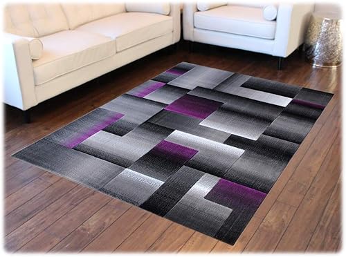 Miniatura 9 de Masada Rugs - Alfombra moderna contemporánea color grisnegro