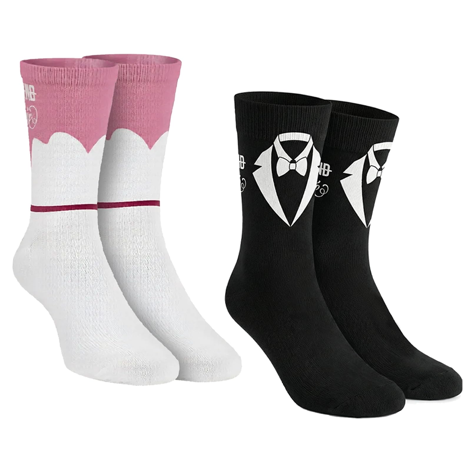 Runovate Engagement and Wedding Gift Set, 2 Pairs Hubby and Wifey Socks with Congratulations Card, Perfect Bride and Groom, Anniversary, Couple Gifts