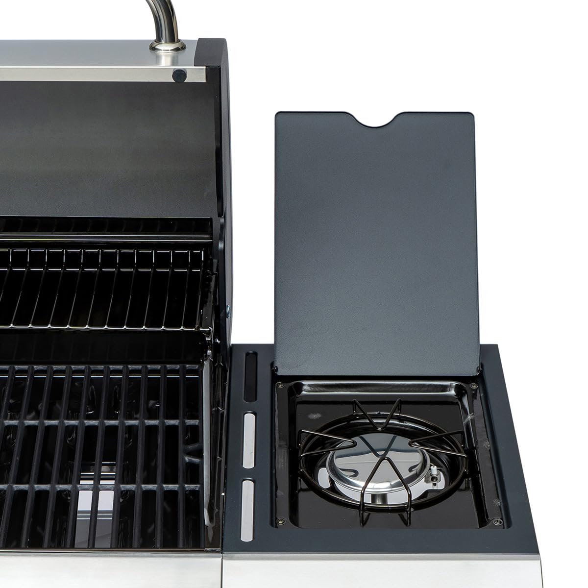 Arsard Barbecue a Gas Professionale XXL 6 Fuochi 19 KW con Bruciatore Laterale Griglia Ghisa Acciaio Inox