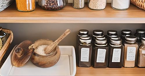 Miniatura 5 de Azucarero decorativo de madera rústica y cuchara con tapa de boca ancha para dulces y especias para condimentos, frutos secos, recipiente para