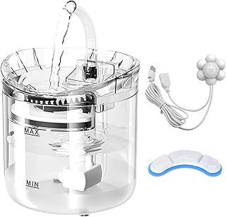 KKcare Fonte de água para gatos, dispensador de água para cães, bebedouro automático super silencioso para animais de estimação 2 modos de fluxo de água para gatos,cães,vários animais de estimação（2L）