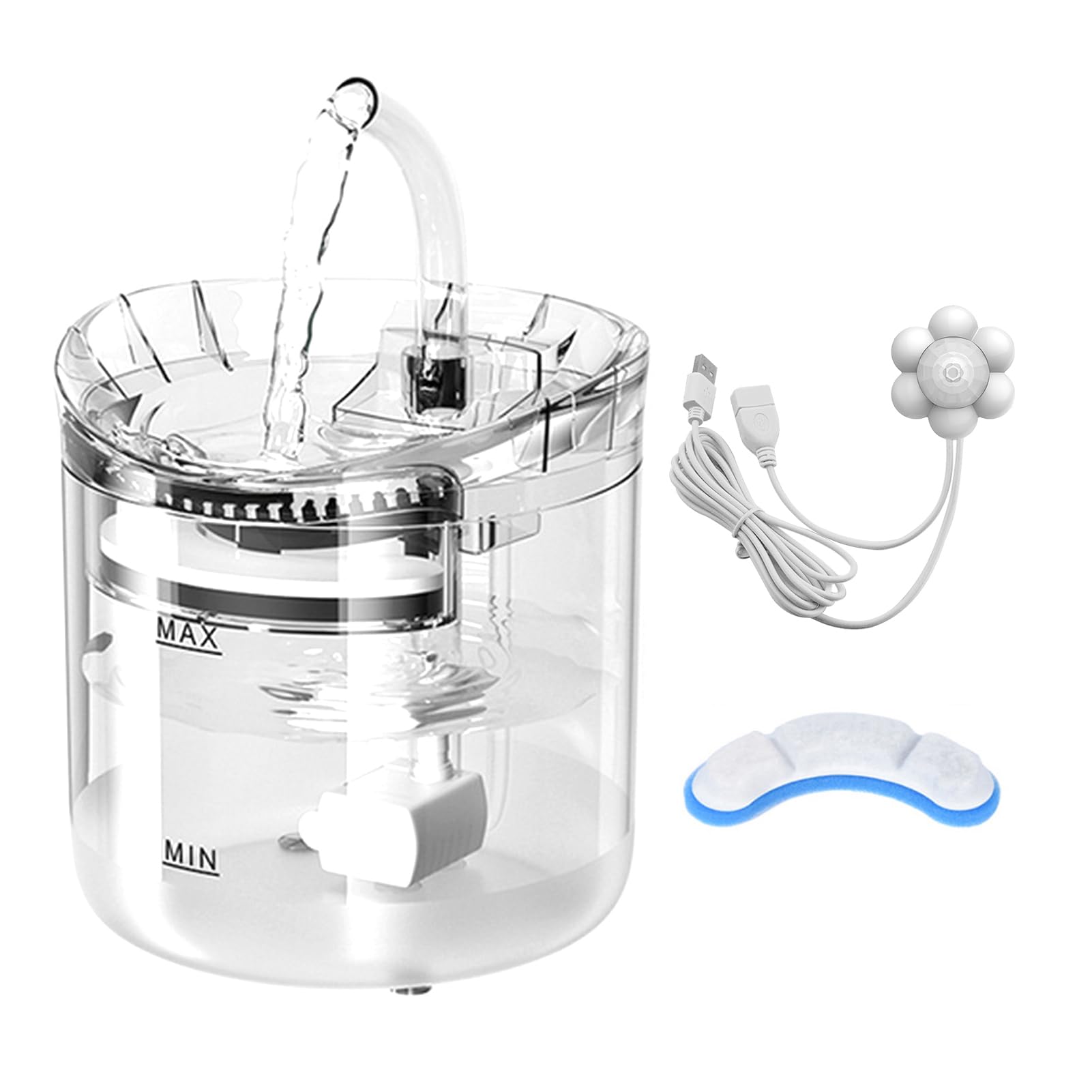 Fuente de agua para gatos con dispensador automático de 2L silencioso