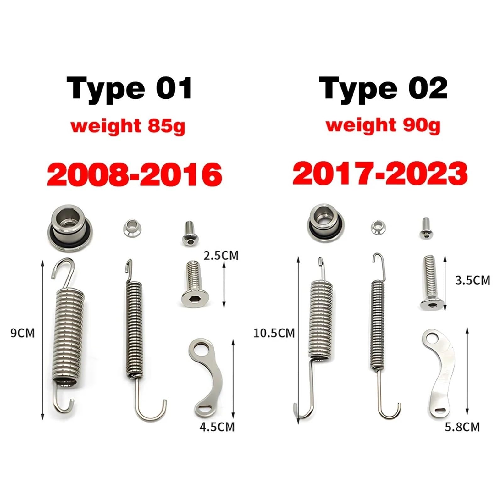 adapter podpórki Zestaw Sprężyn Podpórki Bocznej Do Motocykla Pasuje K&TM EXC EXCF XC XCF XCW SX SXF Six Husq&varna TE FE2008-2023(08-16 Orange)