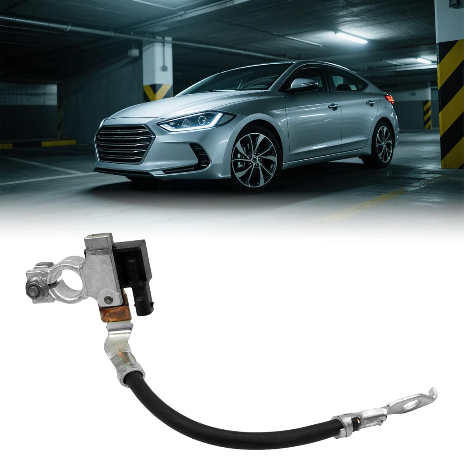 Battery Negative Sensor Cable with Current Sensor with Hyundai Elantra with Kia Soul 2017-2019 Replacement for 37180-B2500 37180F2500 Ground Strap Assembly