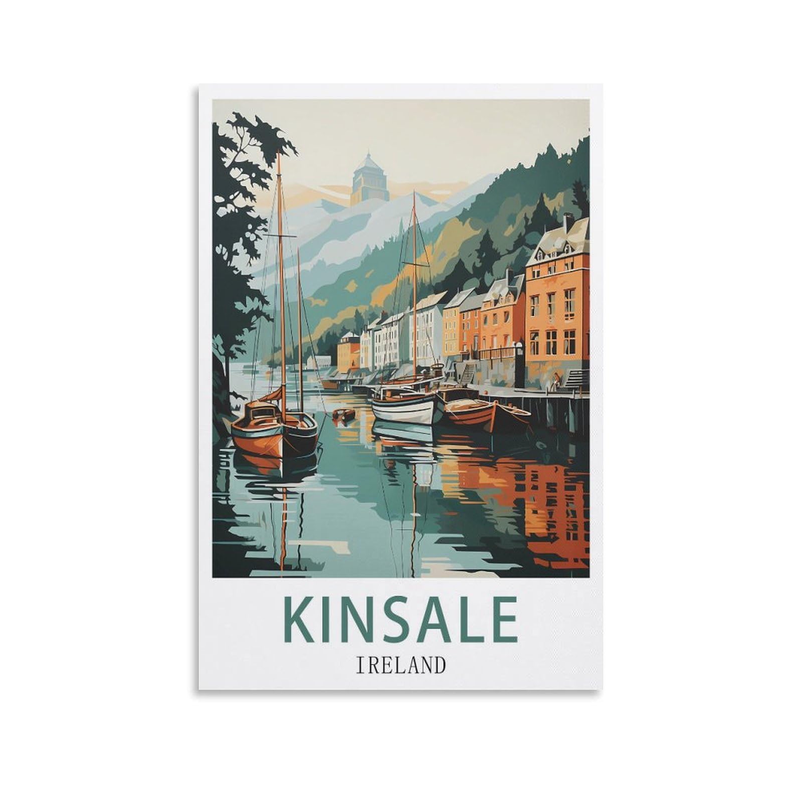 EZMLFA Diamond Art Kits Adults,Kinsale Ireland,5D Dimond Picture, Crystal Gem Art Crafts for Boys Girls, DIY Mosaic Creations Set for Home Decor 50x60cm