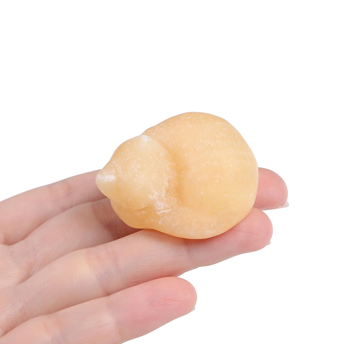 GUJOXILA Golden Steatite Stone Healing Cryatal Cat Ornaments Gifts for women Cat Lover Cats Figurine Statue for Office Desk Home Decor Yellow Small Lucky 1.5" - Image 4