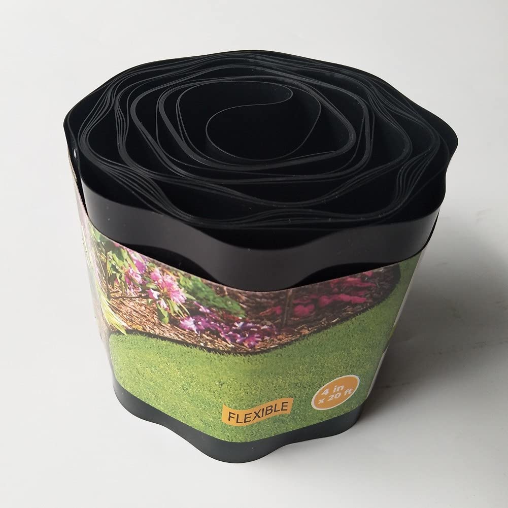 Buy Lawn Edging Flexible Border Roll 4"x20feets Black Garden Fence