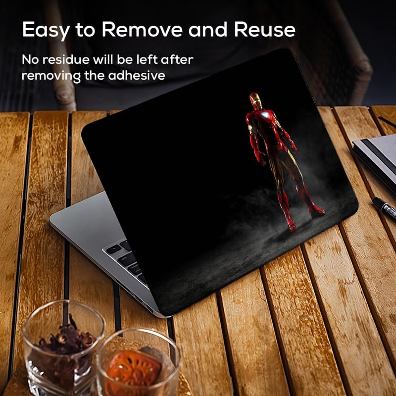 Image of Ironman 01 Full Vinyl Laptop Skin /Sticker /Cover for 13 to 13.3 Inches Laptops Laminated-Removable-HD Quality Compatible for Hp-Dell-Sony-Lenovo-Asus etc.(13x9.2 Inches)