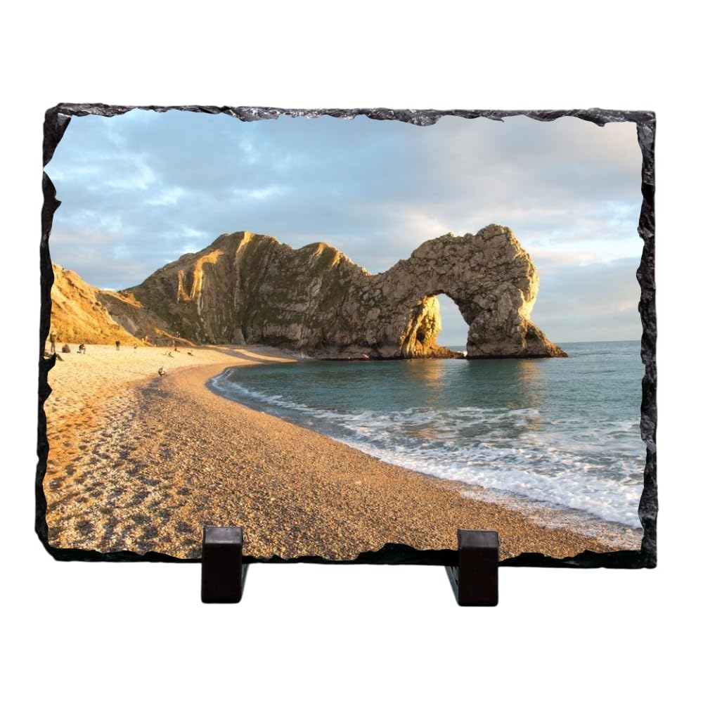 Precision Designs Black Rectangle Photo Slate With Stand 30Cm X 20Cm Your Photo On A Slate
