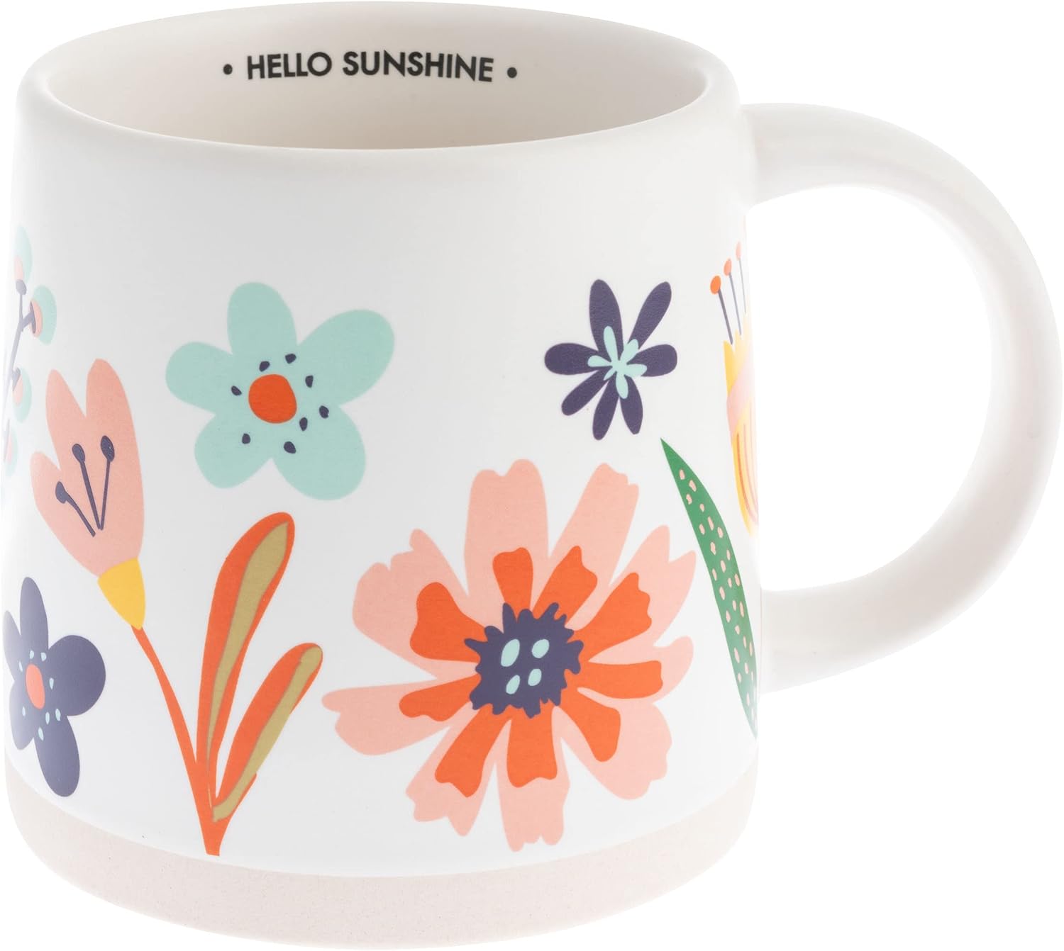 Karma, 14 oz Shelly Mug - Cute Coffee and Tea Mug - Ceramic Coffee Mugs for Women and Men, Hello Sunshine