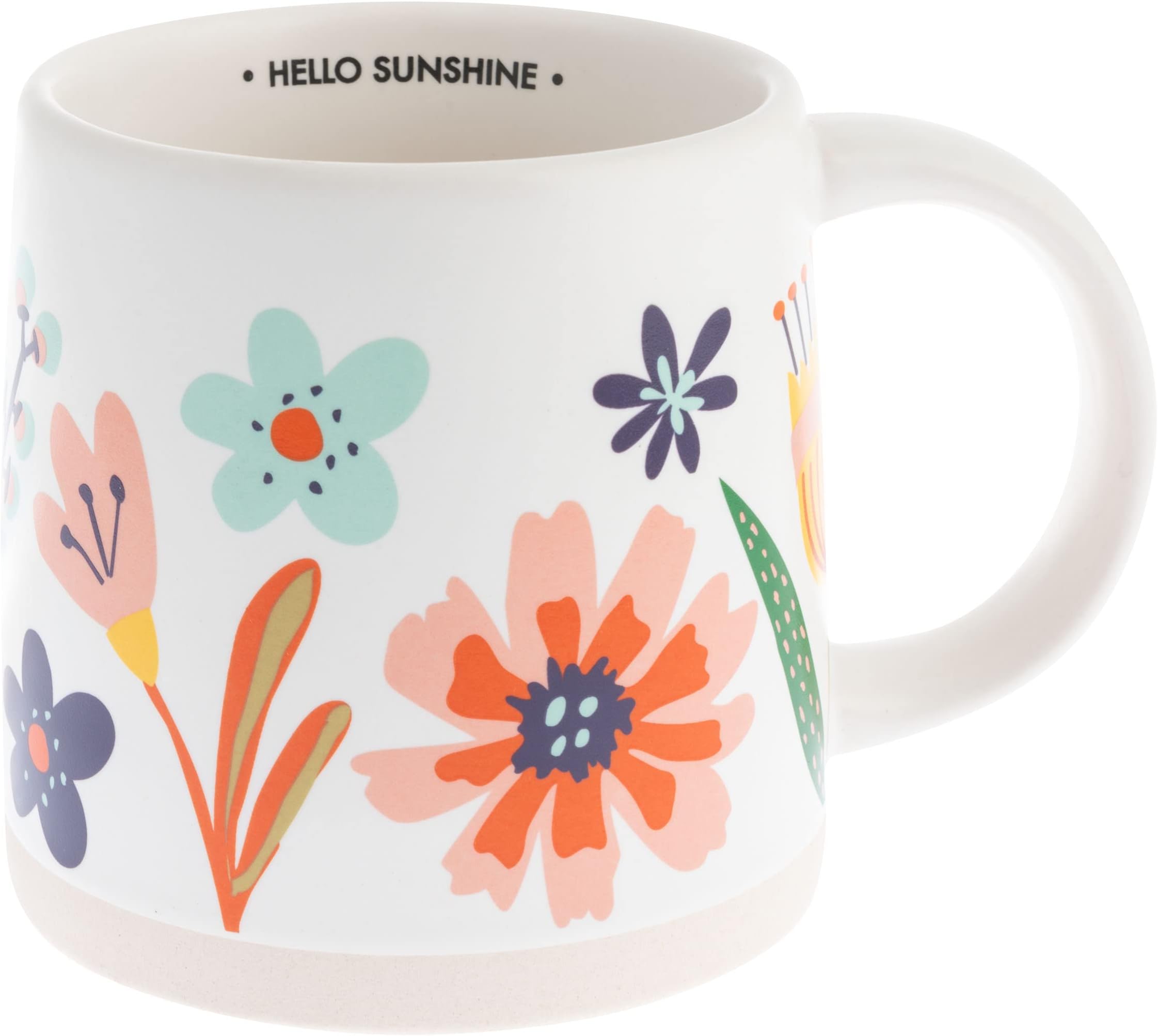 Karma, 14 oz Shelly Mug - Cute Coffee and Tea Mug - Ceramic Coffee Mugs for Women and Men, Hello Sunshine