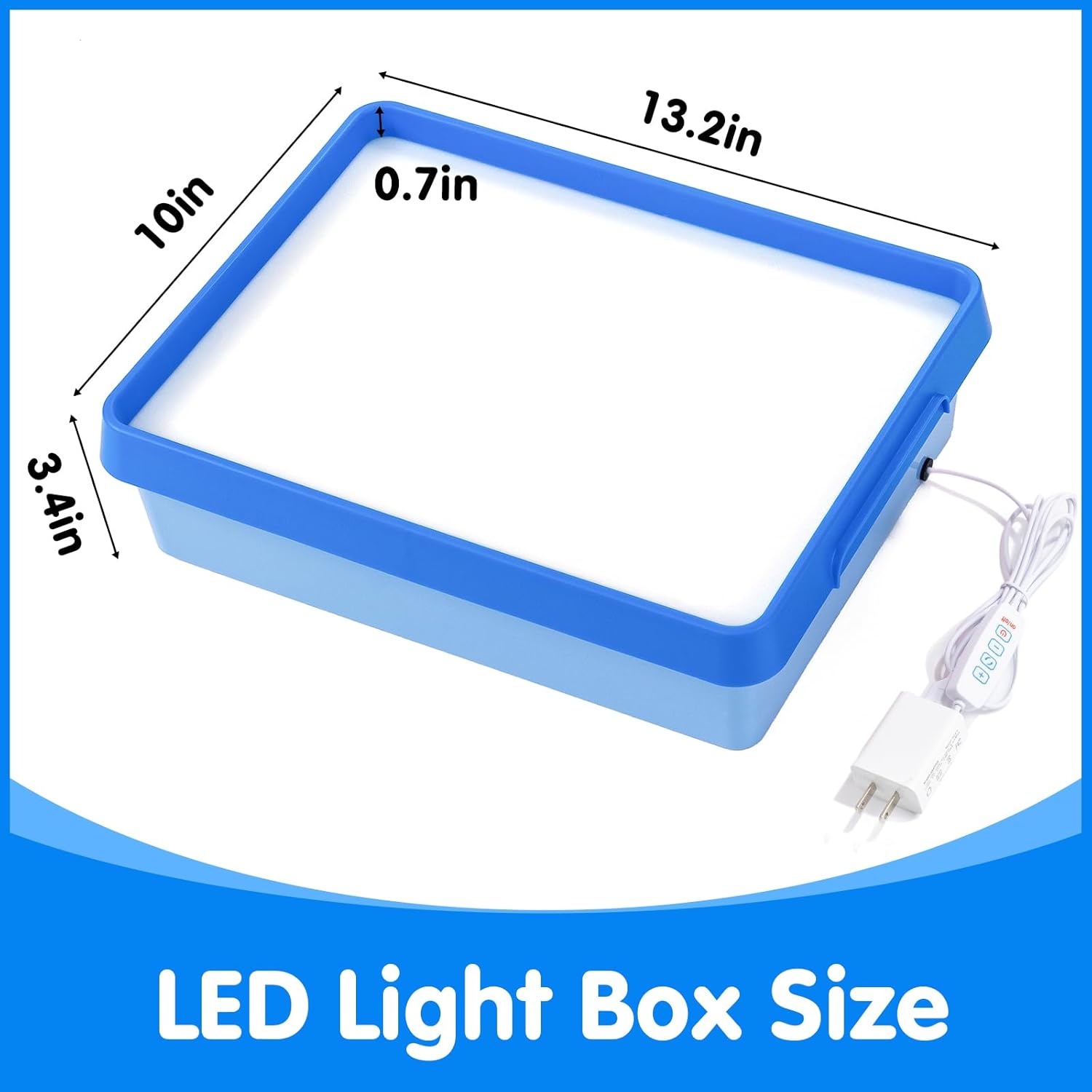 Odoorgames Light Box with Pattern Blocks & Cards Set – Light Table for Kids, Educational Toys for Tracing, Sensory Play & Early Learning (Blue)