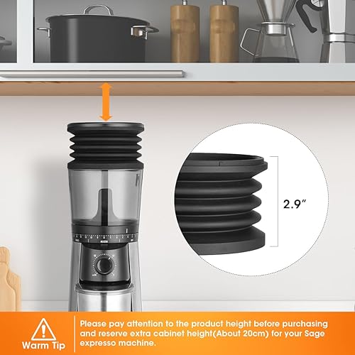 Miniatura 4 de Aieve Fuelle de tolva de dosis única compatible con el molinillo de café de rebaba cónica OXO, soplador de tolva de café de silicona para molinillo