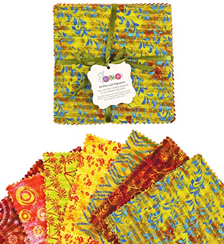 Soimoi Batik Print Precut 10-Inch Cotton Fabric Quilting Squares Charm Pack Diy Patchwork Sewing Craft #TOP1