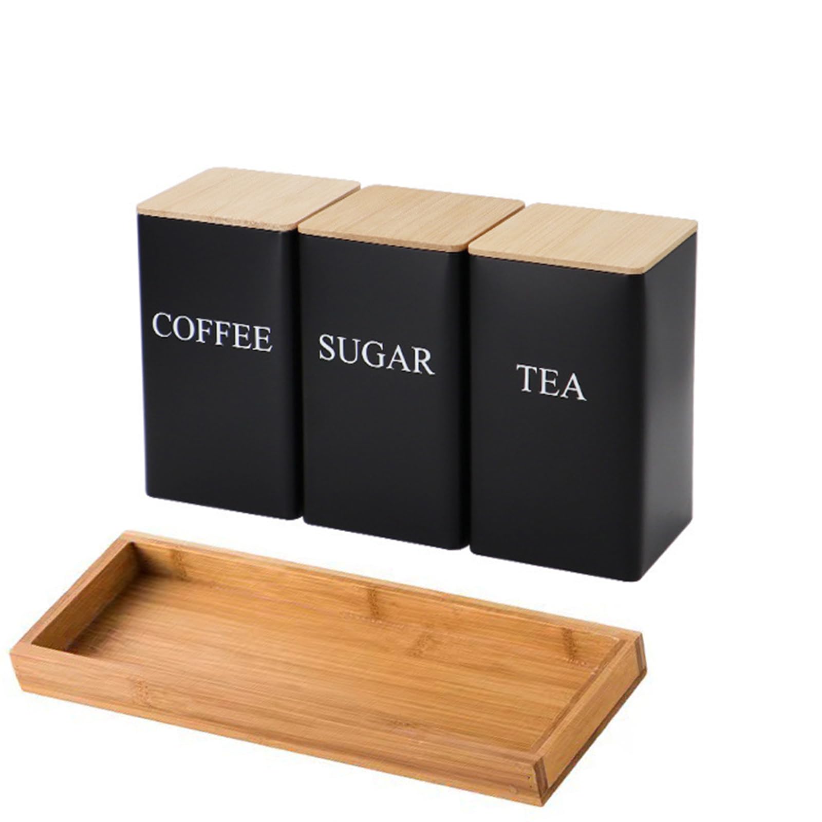 Dry Food Storage Jar With Multifunctional Coffee Sugar Teas Container For Kitchen Practical Square Canister